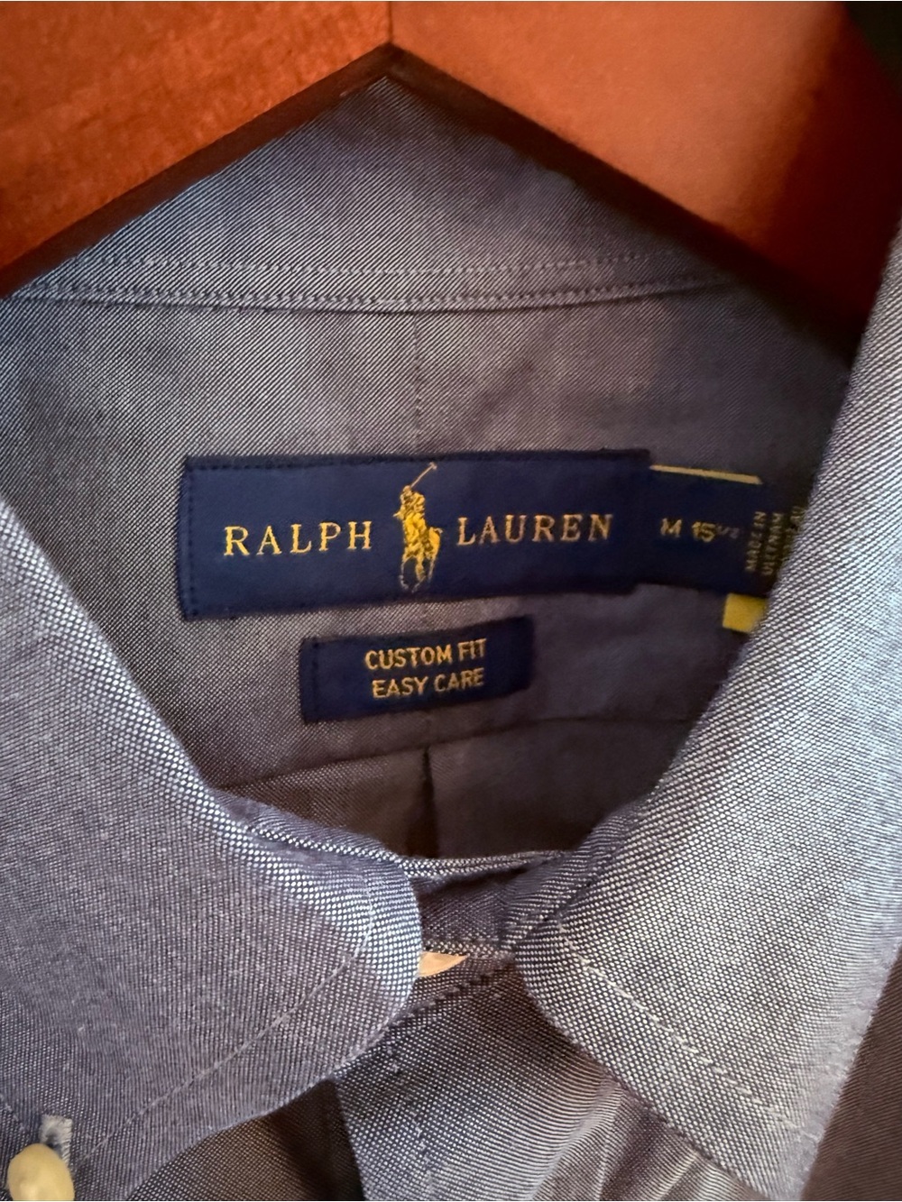 Ralph Lauren Men’s Blue/Gray Button-Down Oxford Shirt - Picture 3 of 3